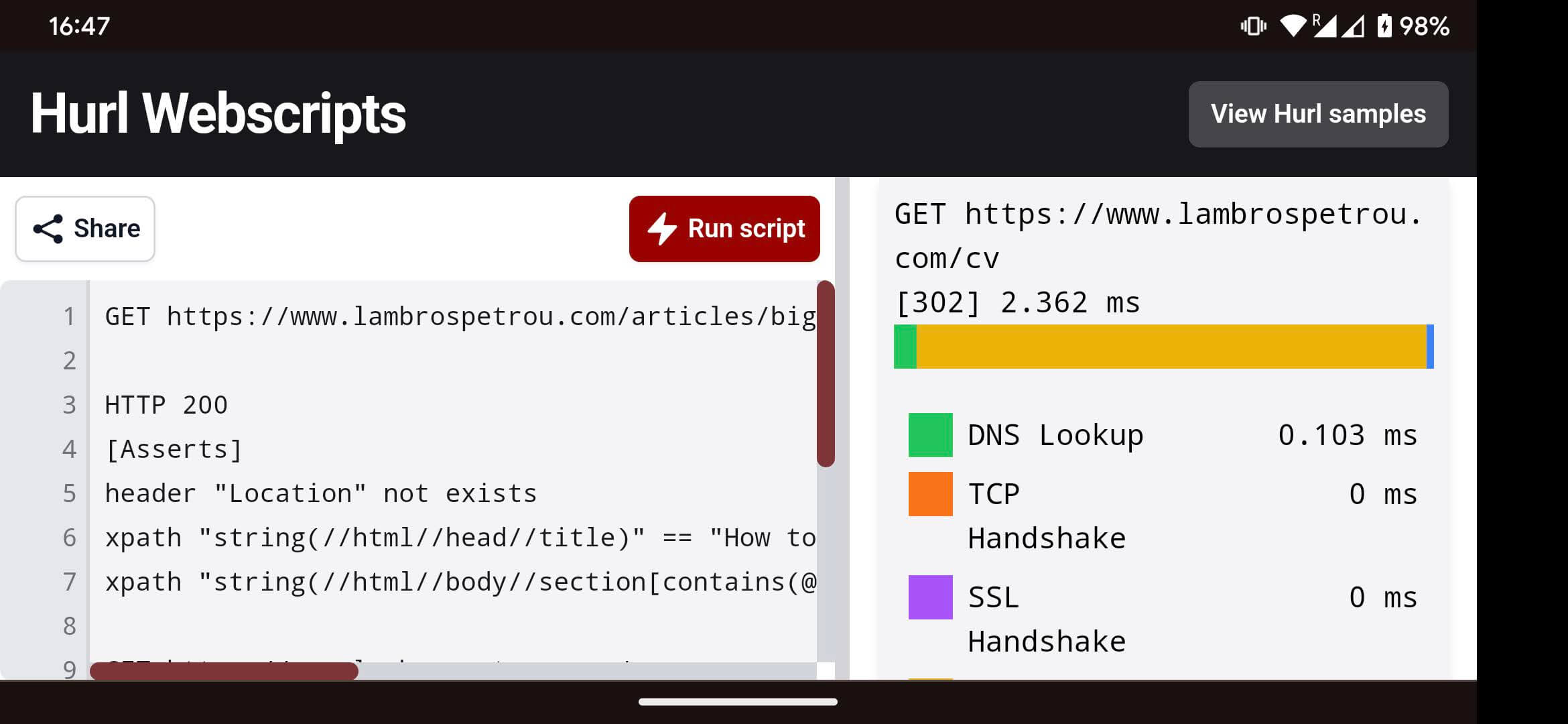 Side-by-side mode in mobile landscape