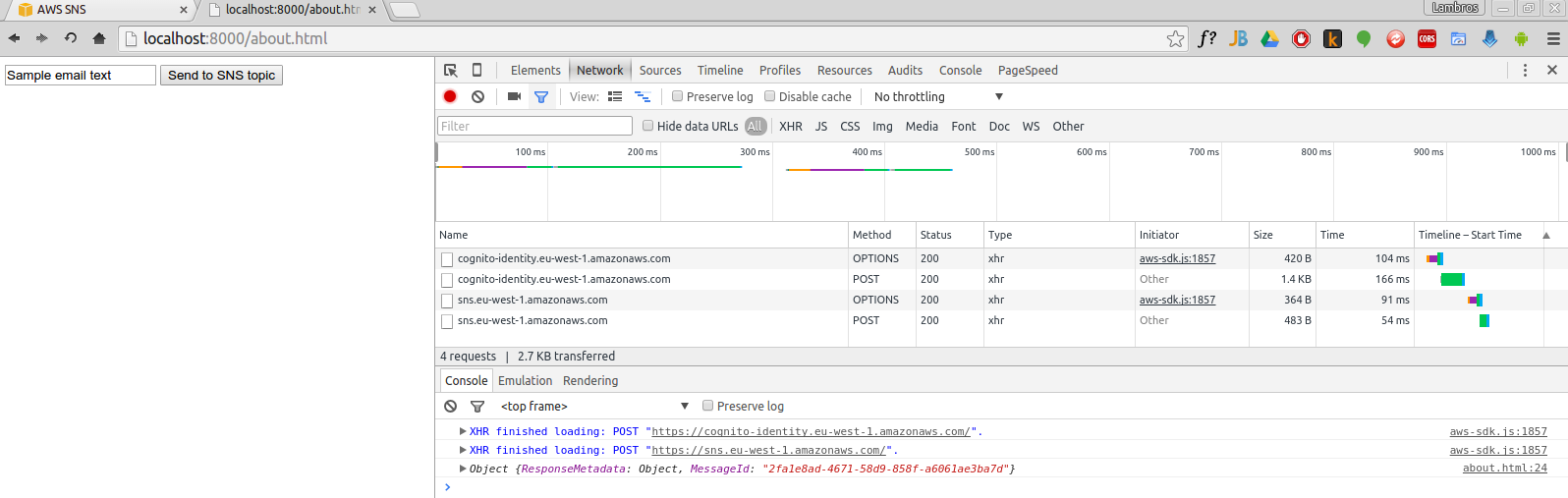 End-to-End test working